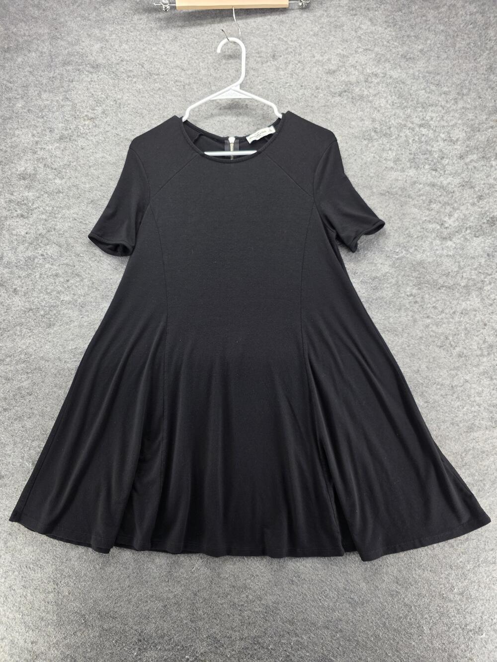 Abercrombie & Fitch Dress Womens Small Black Trapeze Swing Short Sleeve Zip